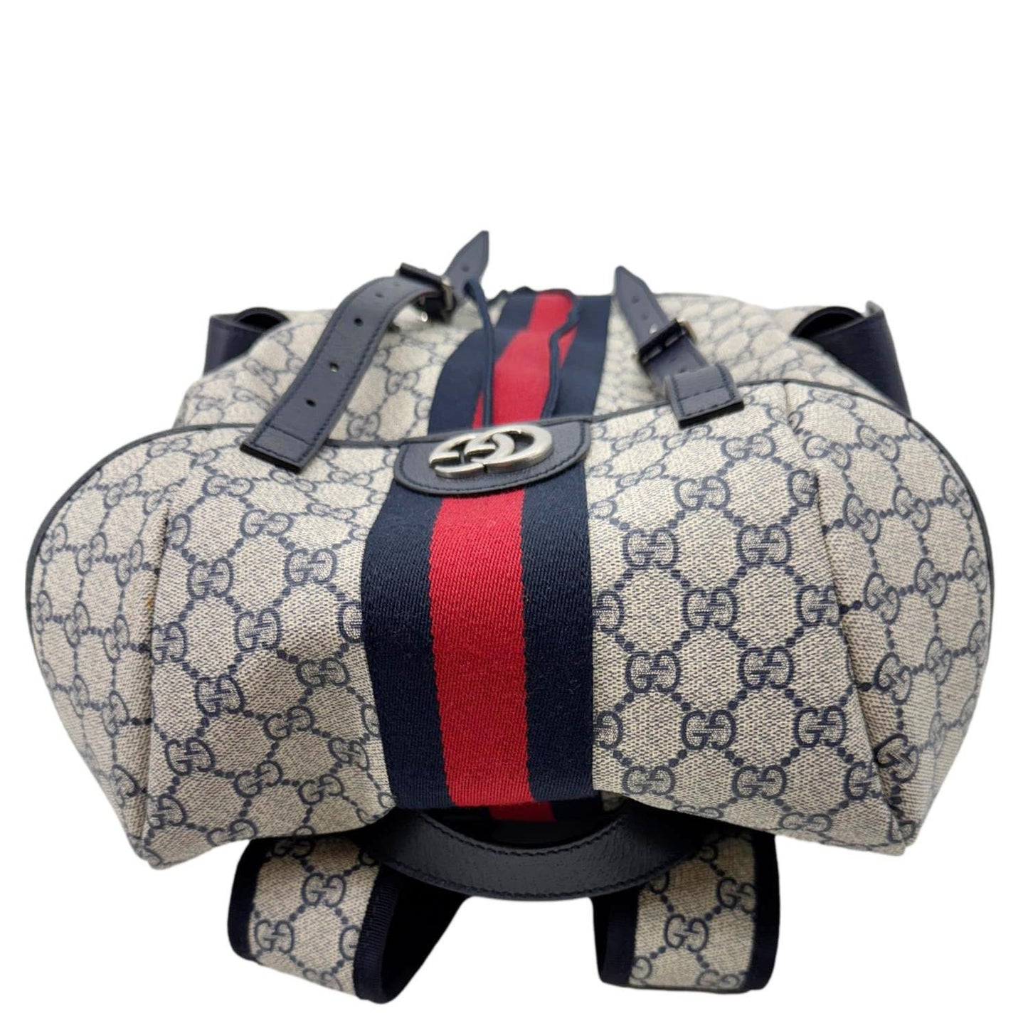 GUCCI Ophidia Medium GG Supreme Canvas Backpack Navy Blue 598140