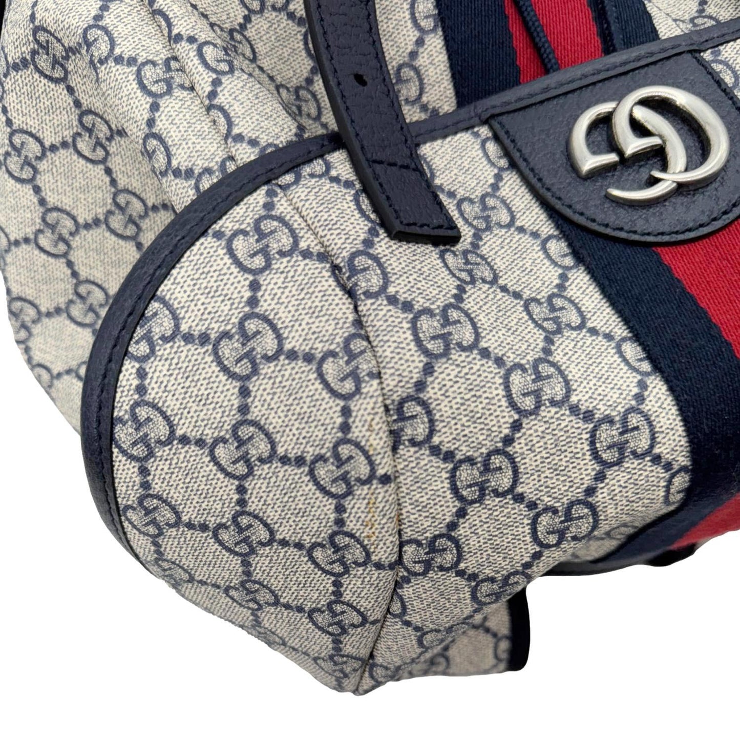 GUCCI Ophidia Medium GG Supreme Canvas Backpack Navy Blue 598140