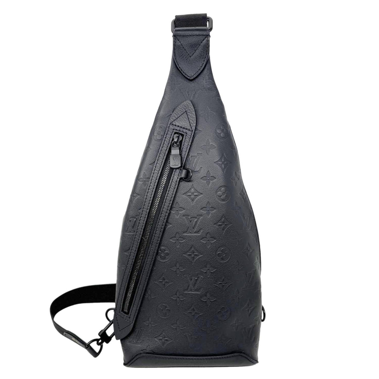 LOUIS VUITTON Duo Slingbag Monogram Shadow Leather Crossbody Bag Black