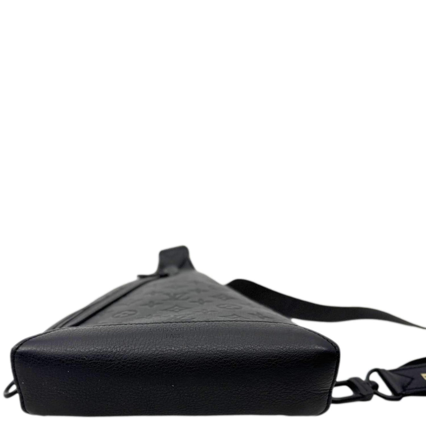 LOUIS VUITTON Duo Slingbag Monogram Shadow Leather Crossbody Bag Black