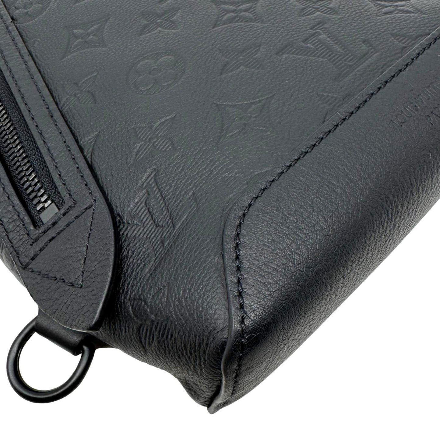 LOUIS VUITTON Duo Slingbag Monogram Shadow Leather Crossbody Bag Black