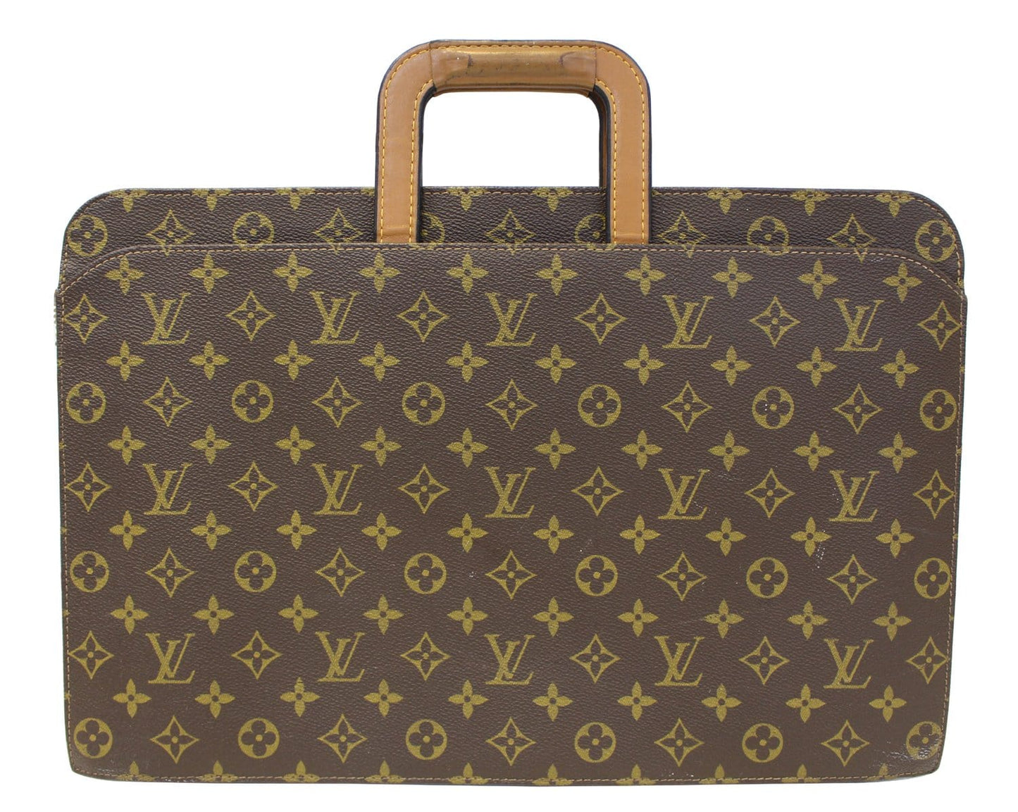 LOUIS VUITTON Monogram Canvas Brown Document Briefcase Bag Vintage - Sale