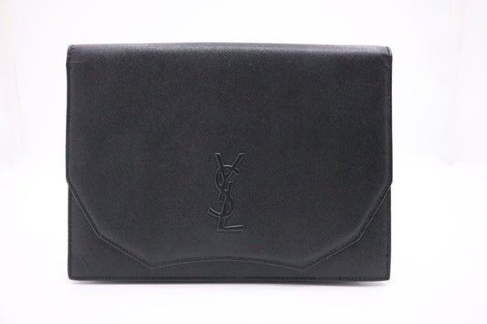 YSL Saint Laurent Clutch in Black Leather
