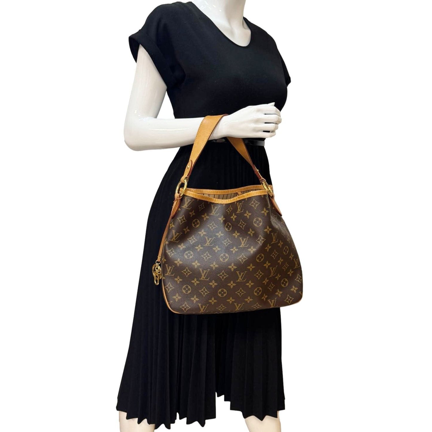 LOUIS VUITTON Delightful MM NM Monogram Canvas Hobo Shoulder Bag Brown