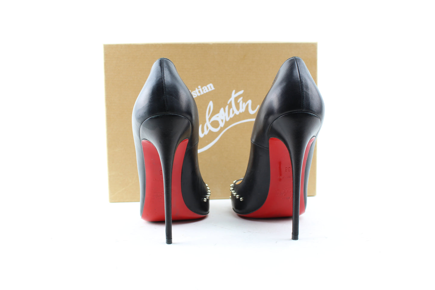 CHRISTIAN LOUBOUTIN DOOR KNOCK 120mm SIZE 38