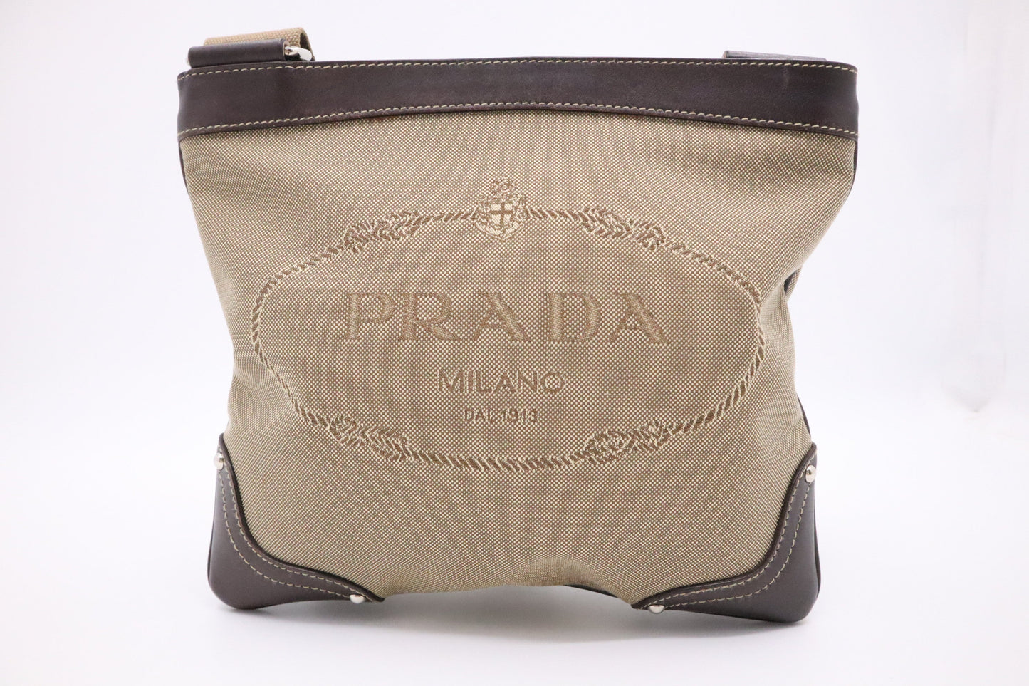 Prada Crossbody Bag in Light Brown Canvas