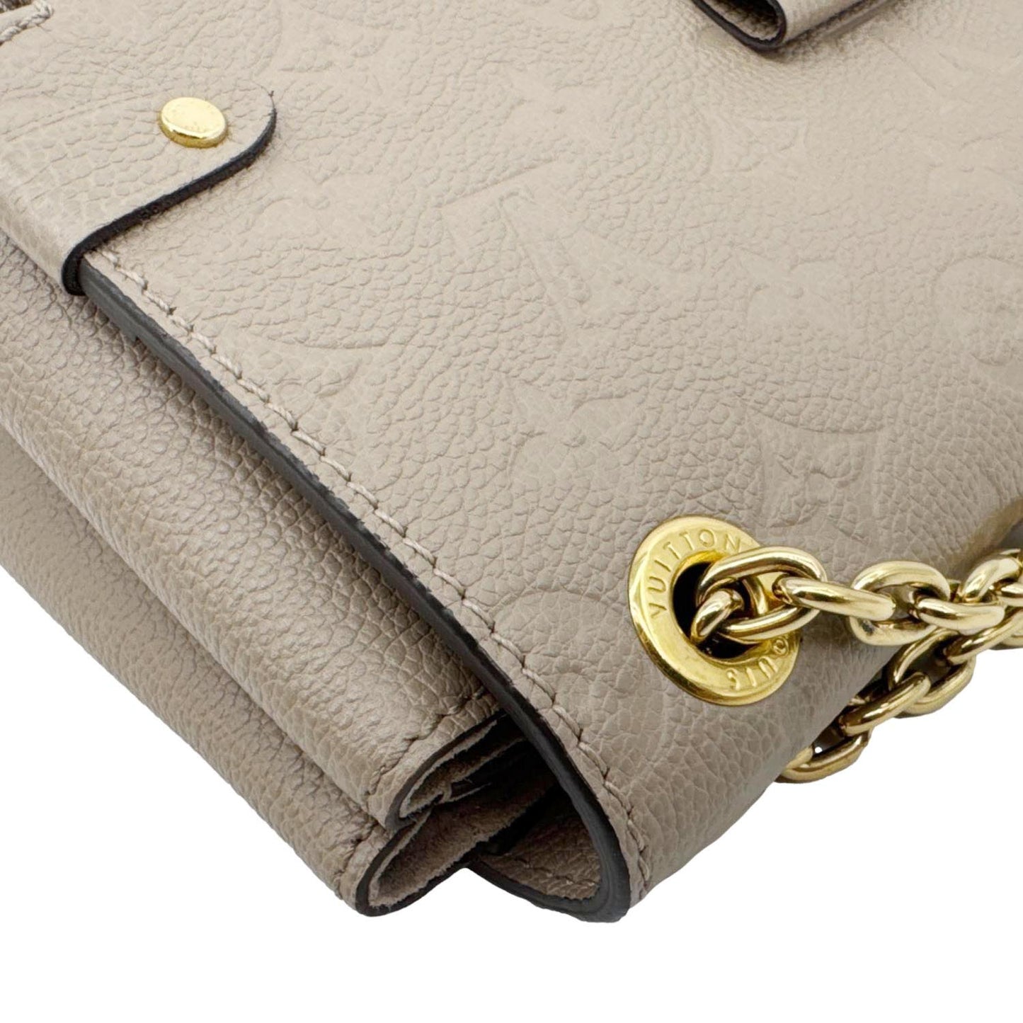 LOUIS VUITTON Vavin PM Monogram Empreinte Leather Shoulder Bag Beige