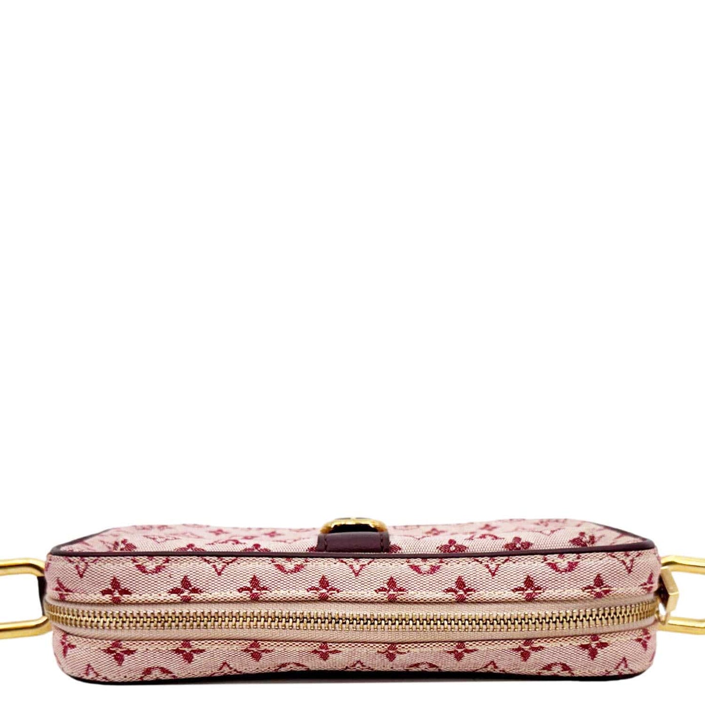 LOUIS VUITTON Juliette MM Monogram Mini Lin Canvas Crossbody Bag Burgundy