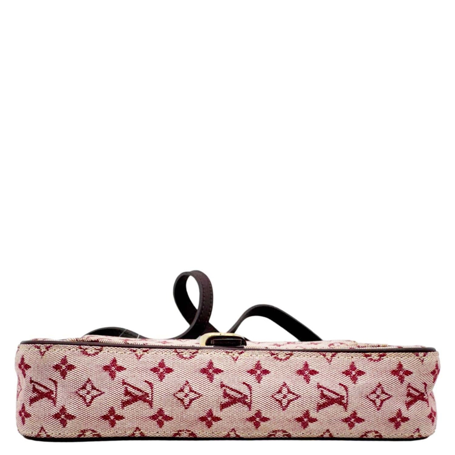 LOUIS VUITTON Juliette MM Monogram Mini Lin Canvas Crossbody Bag Burgundy