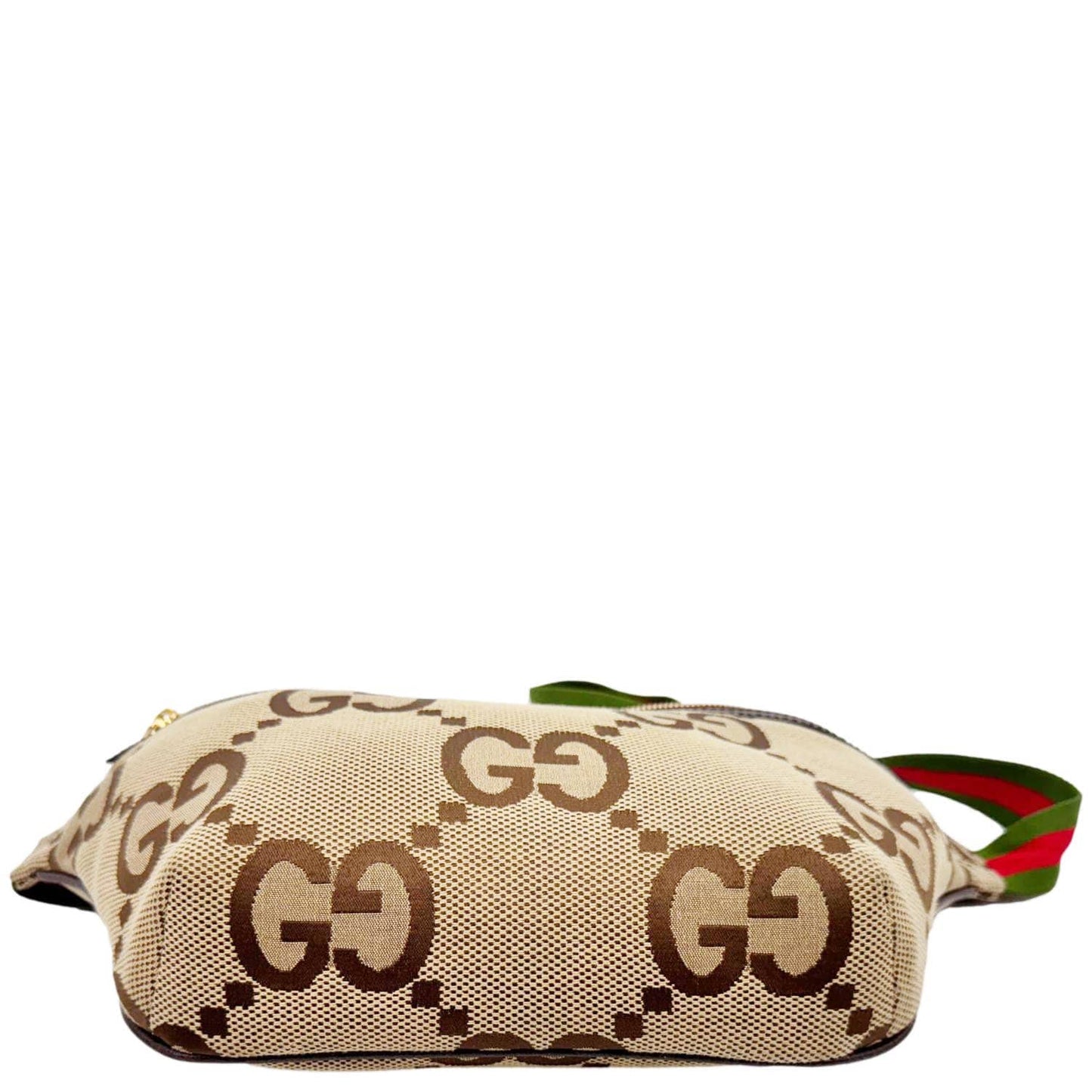 GUCCI Jumbo GG Canvas Leather Belt Bag Brown 696031