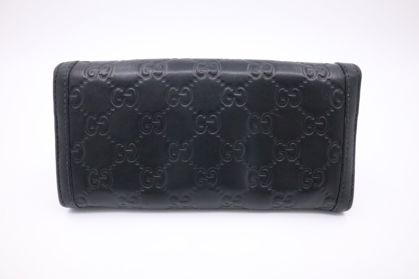 Gucci Continental Wallet in Black Guccissima Leather