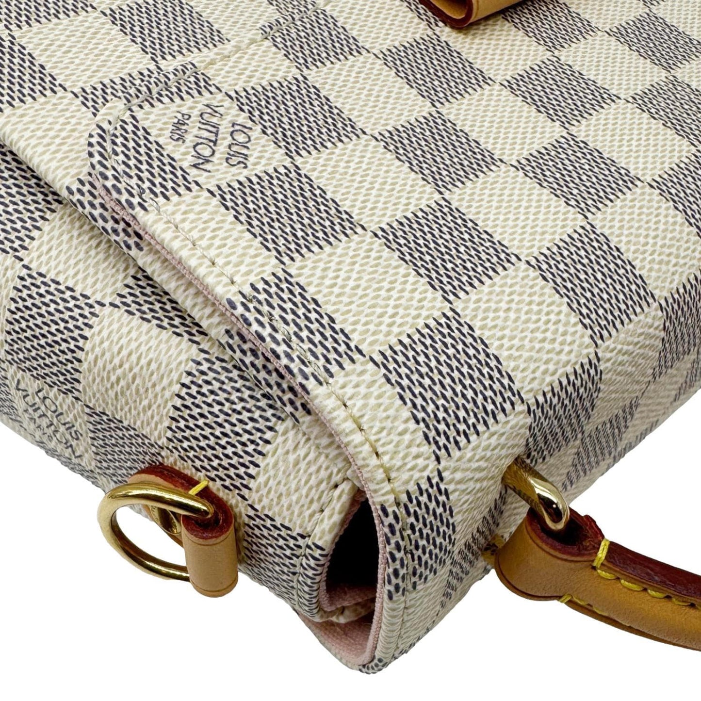 LOUIS VUITTON Croisette Damier Azur Satchel Crossbody Bag Rose Ballerine
