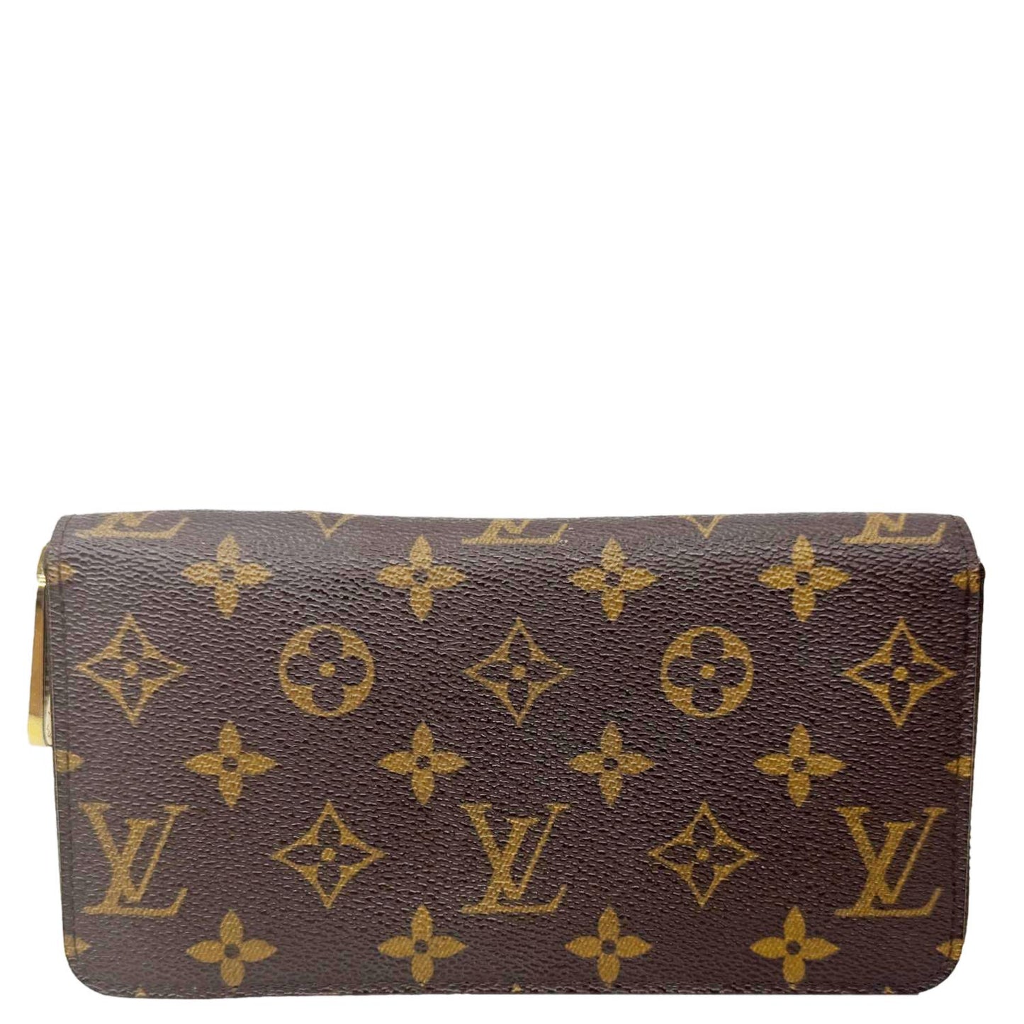 LOUIS VUITTON Monogram Canvas Zippy Wallet Brown