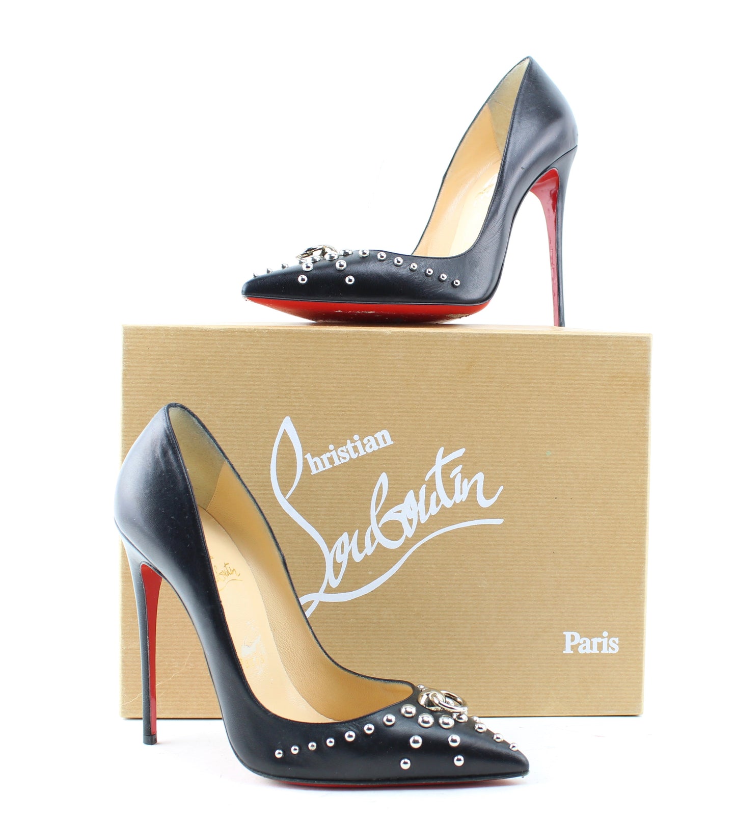 CHRISTIAN LOUBOUTIN DOOR KNOCK 120mm SIZE 38