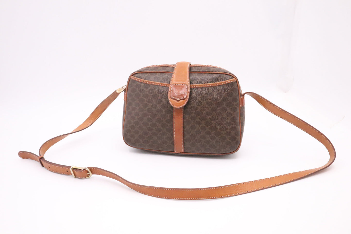 Celine Crossbody Bag in Brown Macadam Canvas