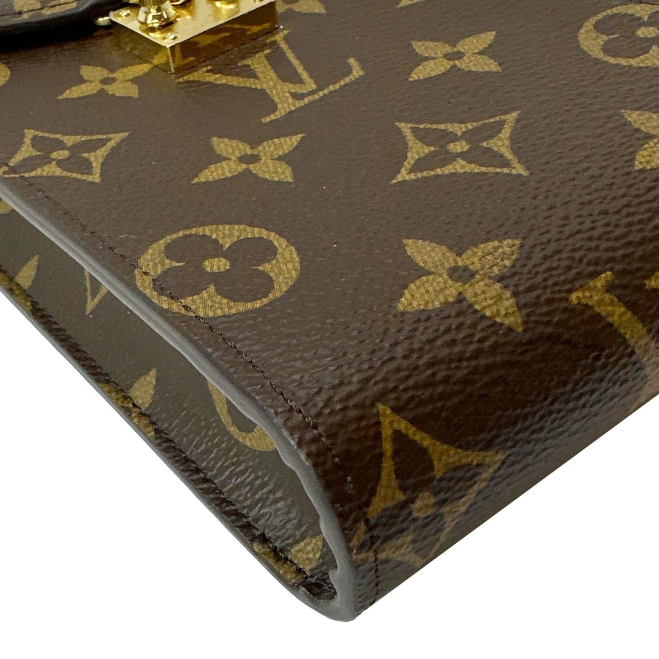 LOUIS VUITTON Metis Monogram Canvas Phone Pouch Brown
