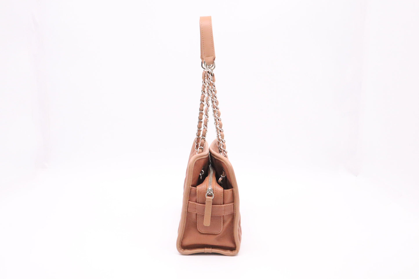 Chanel French Riviera Chain Shoulder Bag in Brown Caviar MatelassÃ© Leather