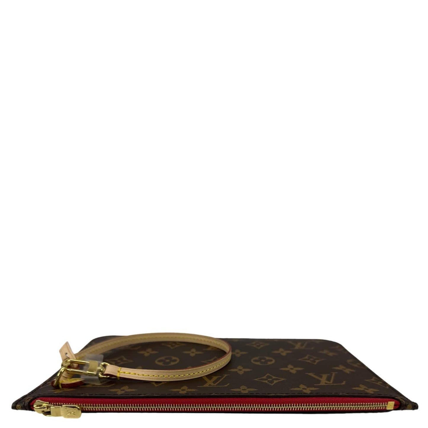 LOUIS VUITTON Neverfull Wristlet Monogram Canvas Pouch Brown