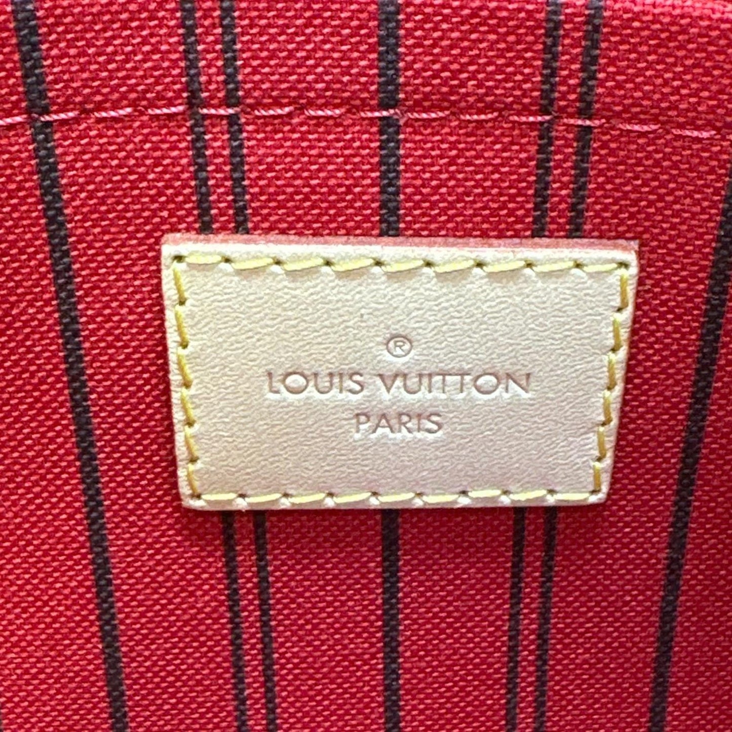 LOUIS VUITTON Neverfull Wristlet Monogram Canvas Pouch Brown