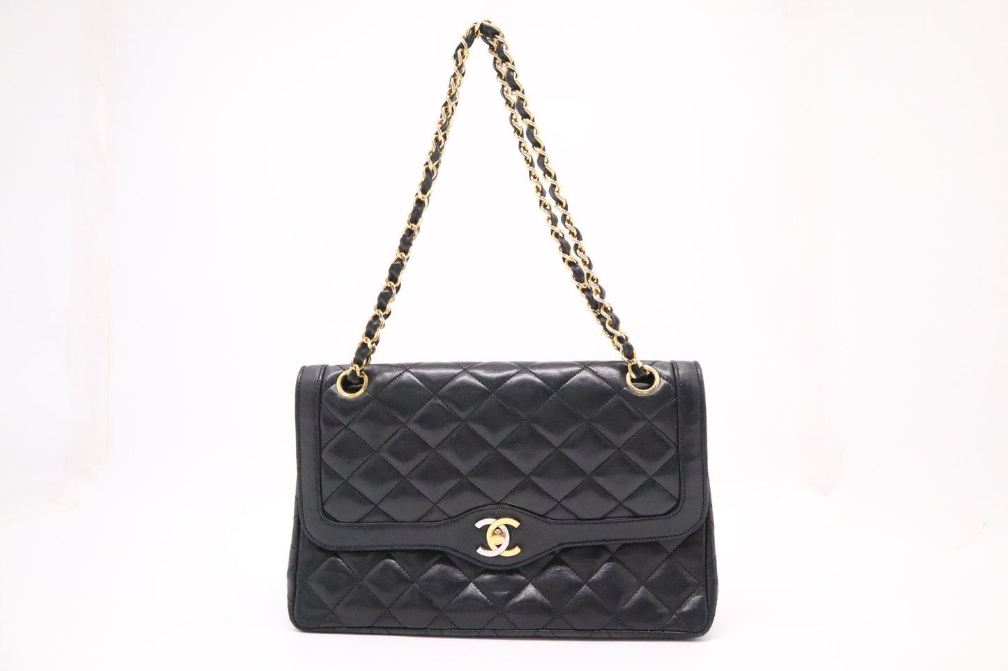 Chanel Medium Paris Double in Black MatelassÃ© Leather