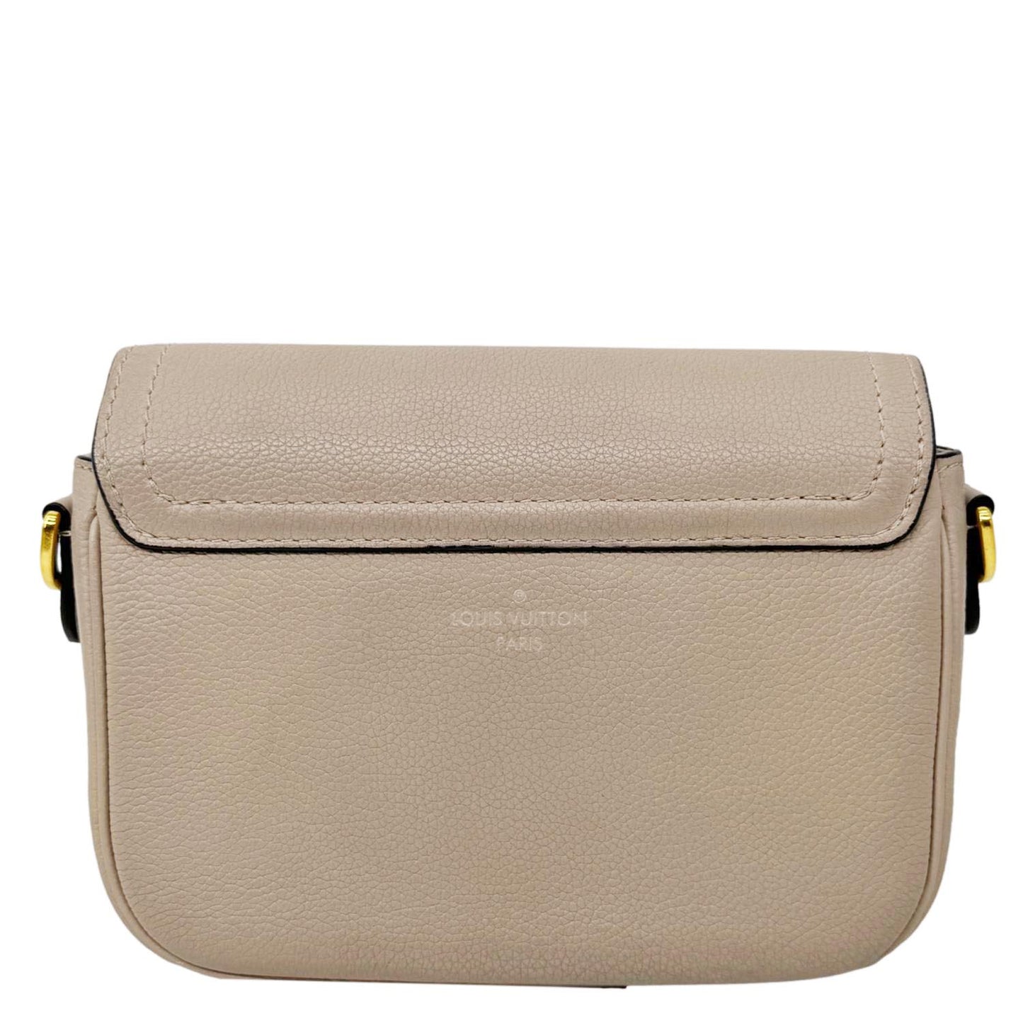 LOUIS VUITTON Lockme Tender Grained Calfskin Leather Shoulder Bag Greige
