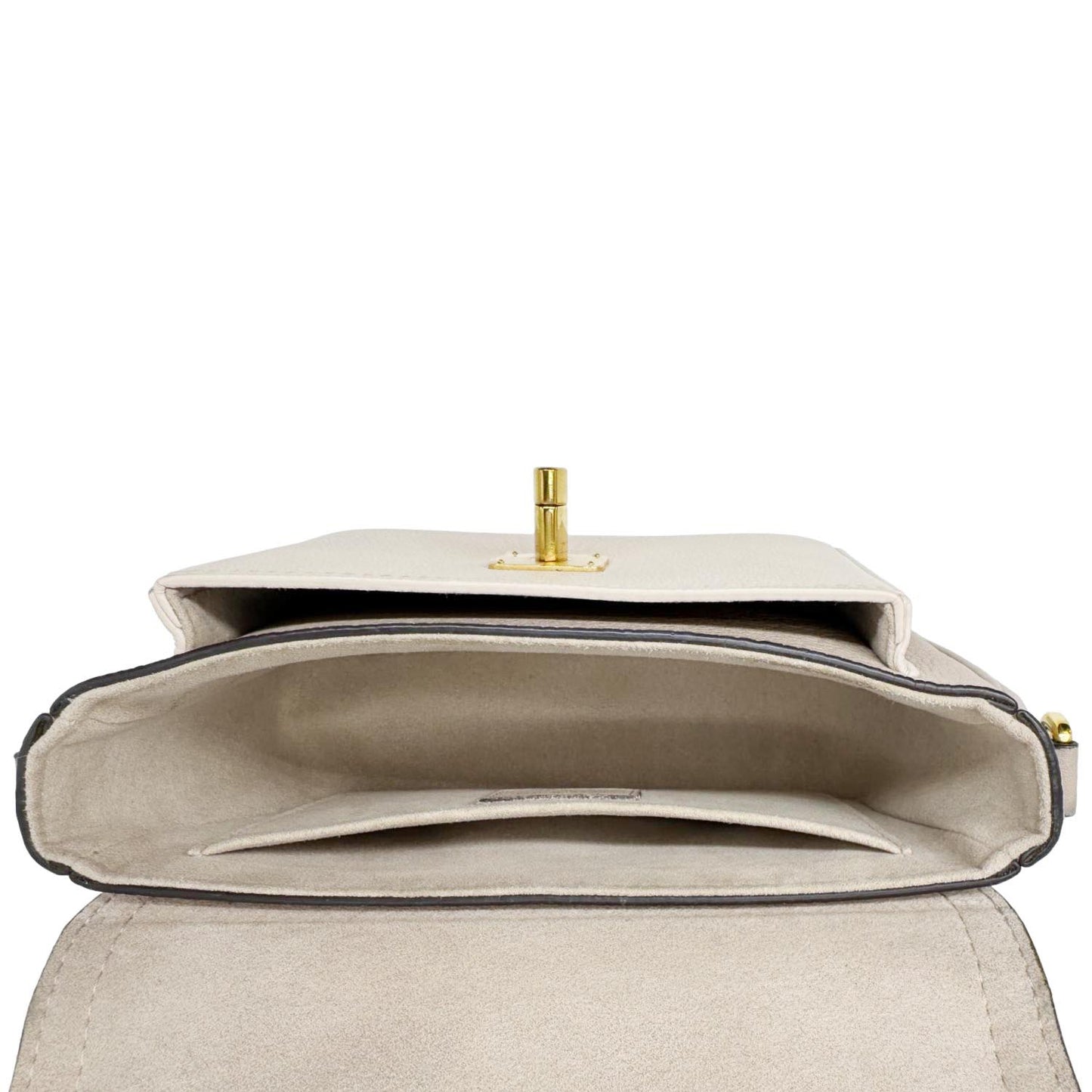 LOUIS VUITTON Lockme Tender Grained Calfskin Leather Shoulder Bag Greige