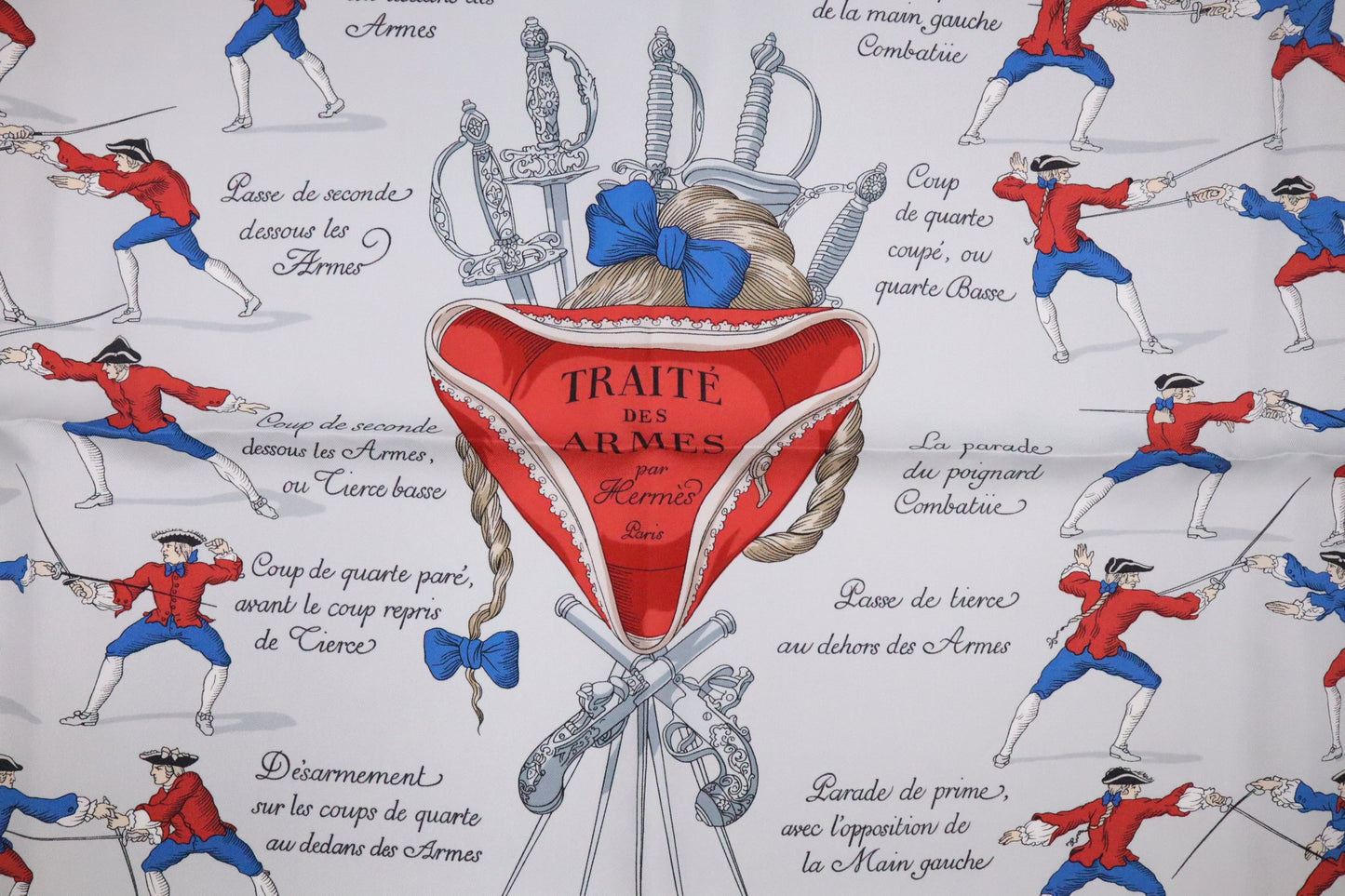 Hermes "Traite des Armes" Carre 90 in Blue Silk