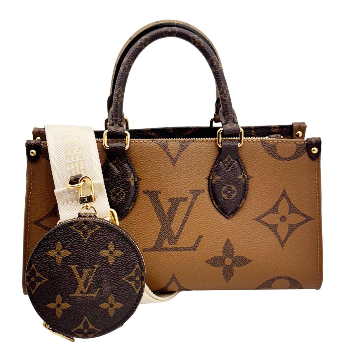 LOUIS VUITTON On-The-Go East West Monogram Canvas Chain 2way Shoulder Bag Brown
