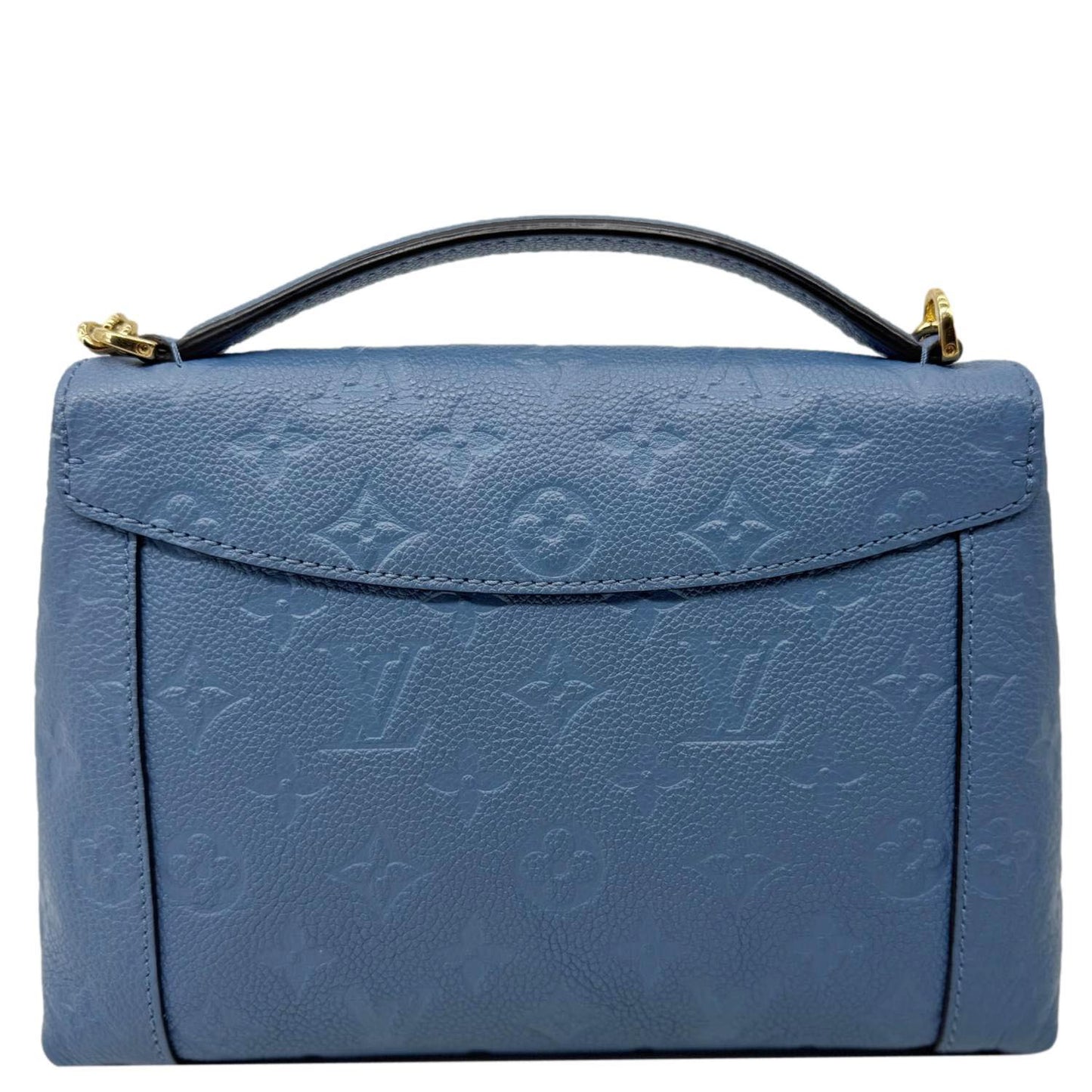 LOUIS VUITTON Blanche BB Monogram Empreinte Leather Shoulder Bag Blue