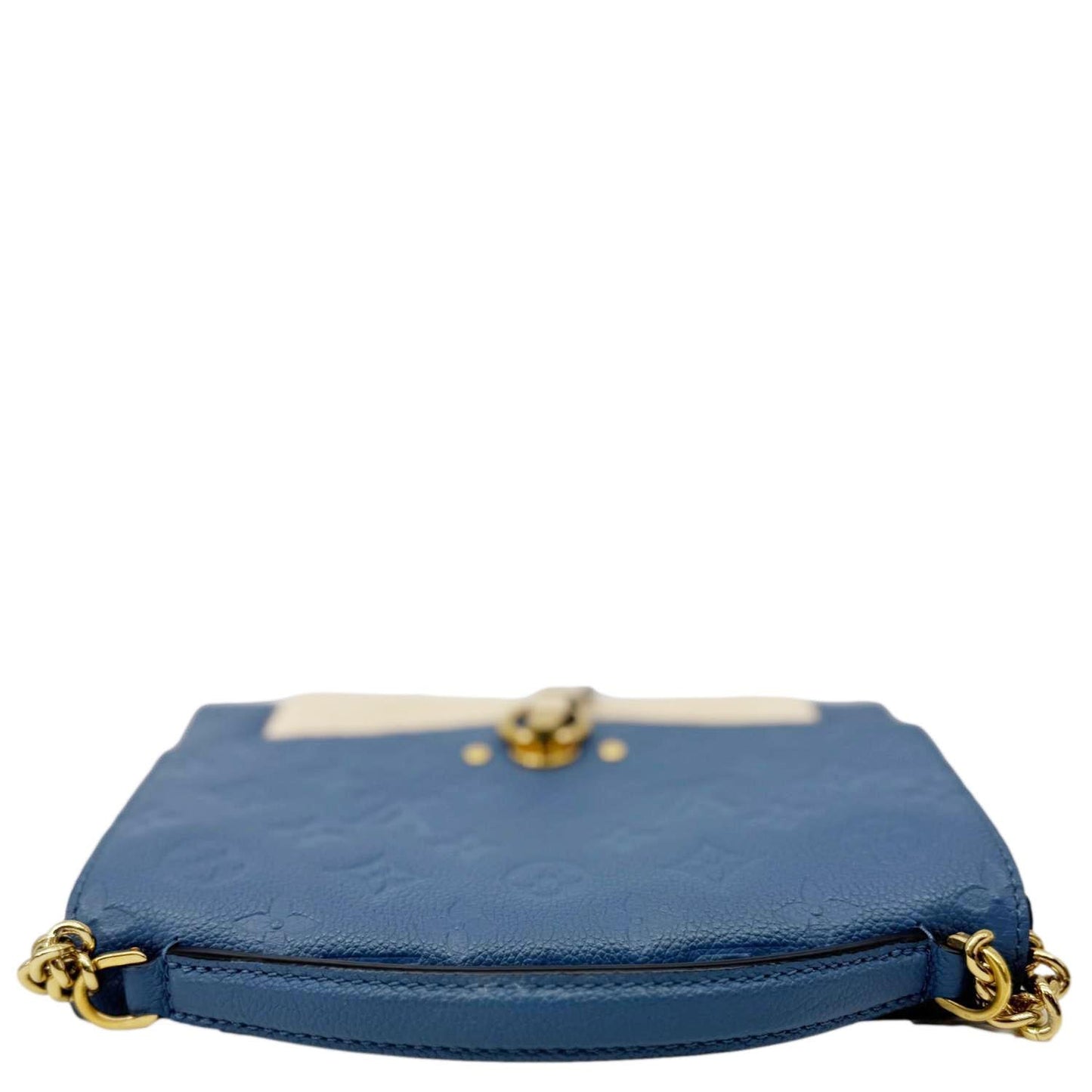 LOUIS VUITTON Blanche BB Monogram Empreinte Leather Shoulder Bag Blue