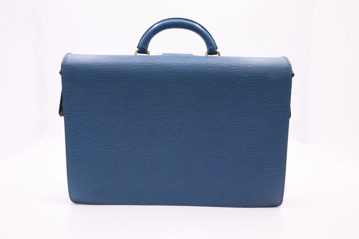 Louis Vuitton Serviette Fermoir in Blue Epi Leather