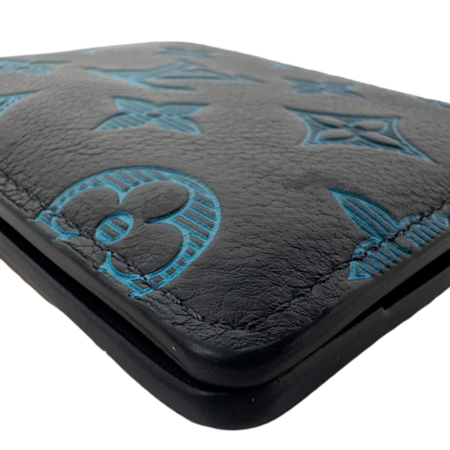 LOUIS VUITTON Multiple Bi-fold Monogram Shadow Wallet Blue