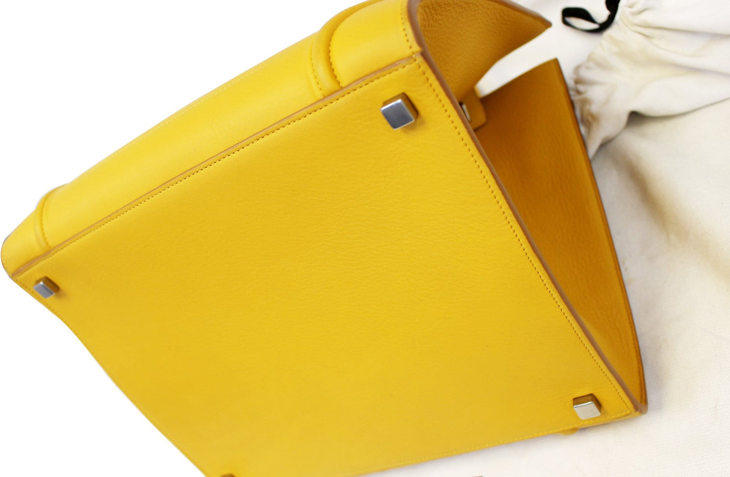 Celine Yellow Leather Medium Phantom Luggage Tote Bag