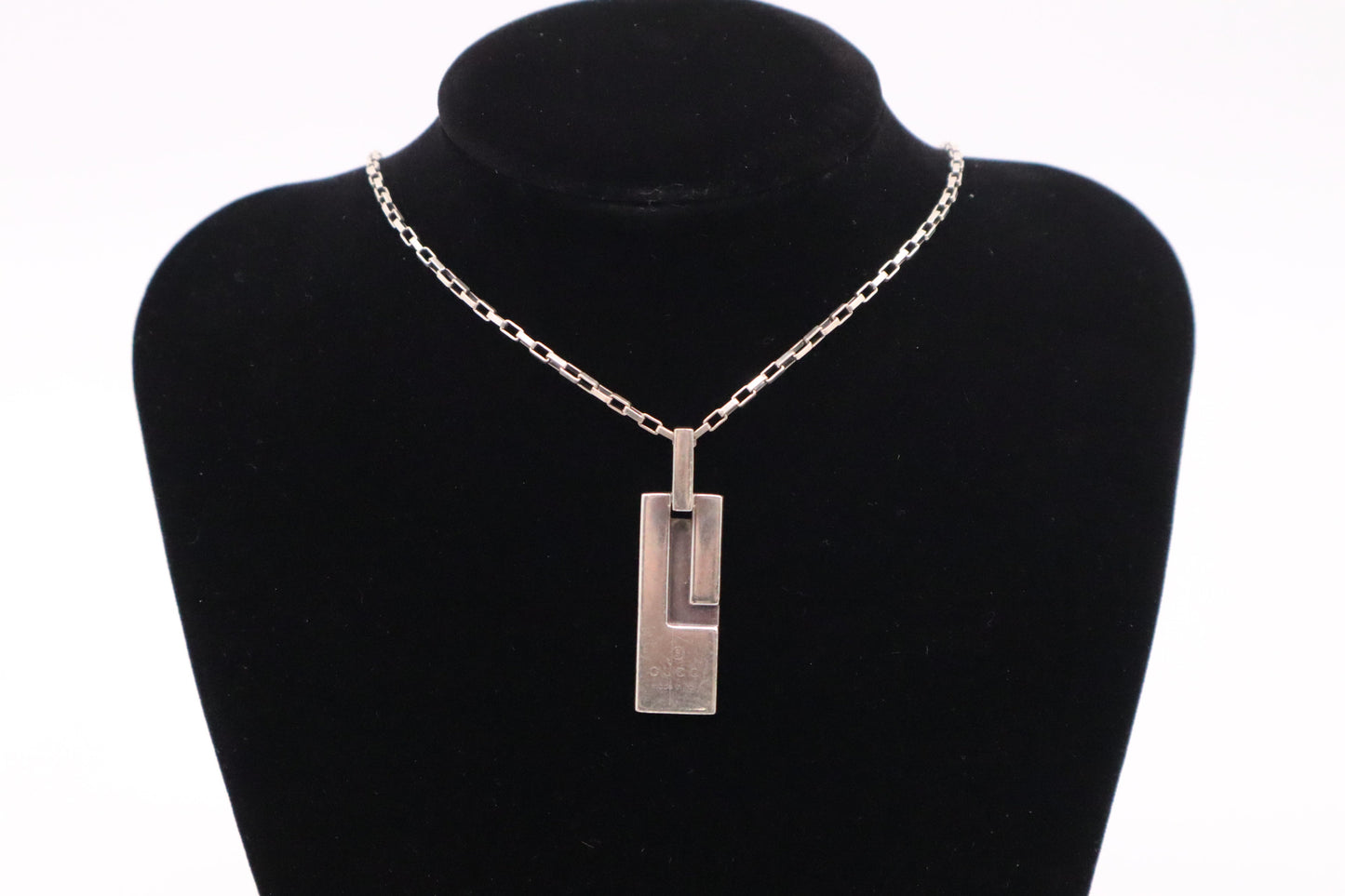 Gucci Rectangle Necklace in Sterling Silver