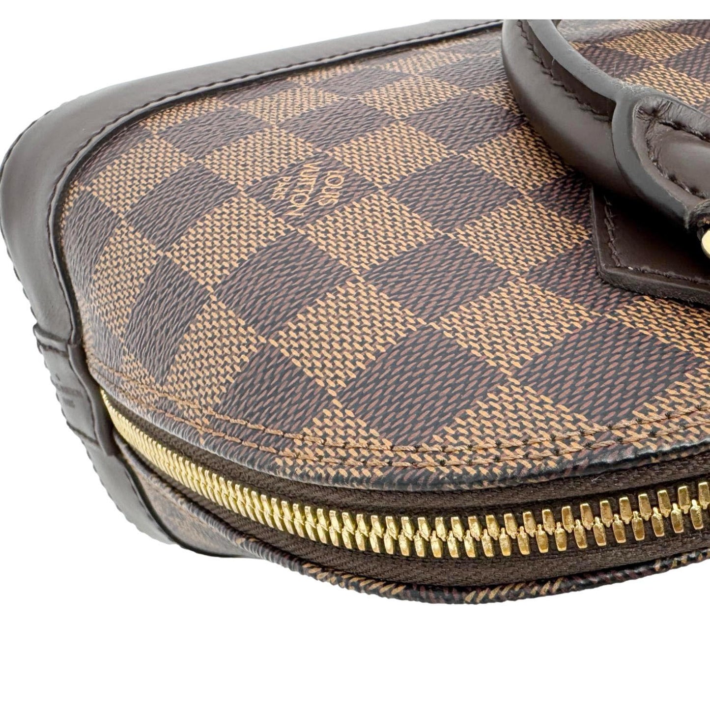 LOUIS VUITTON Alma BB Damier Ebene Satchel Shoulder Bag Brown