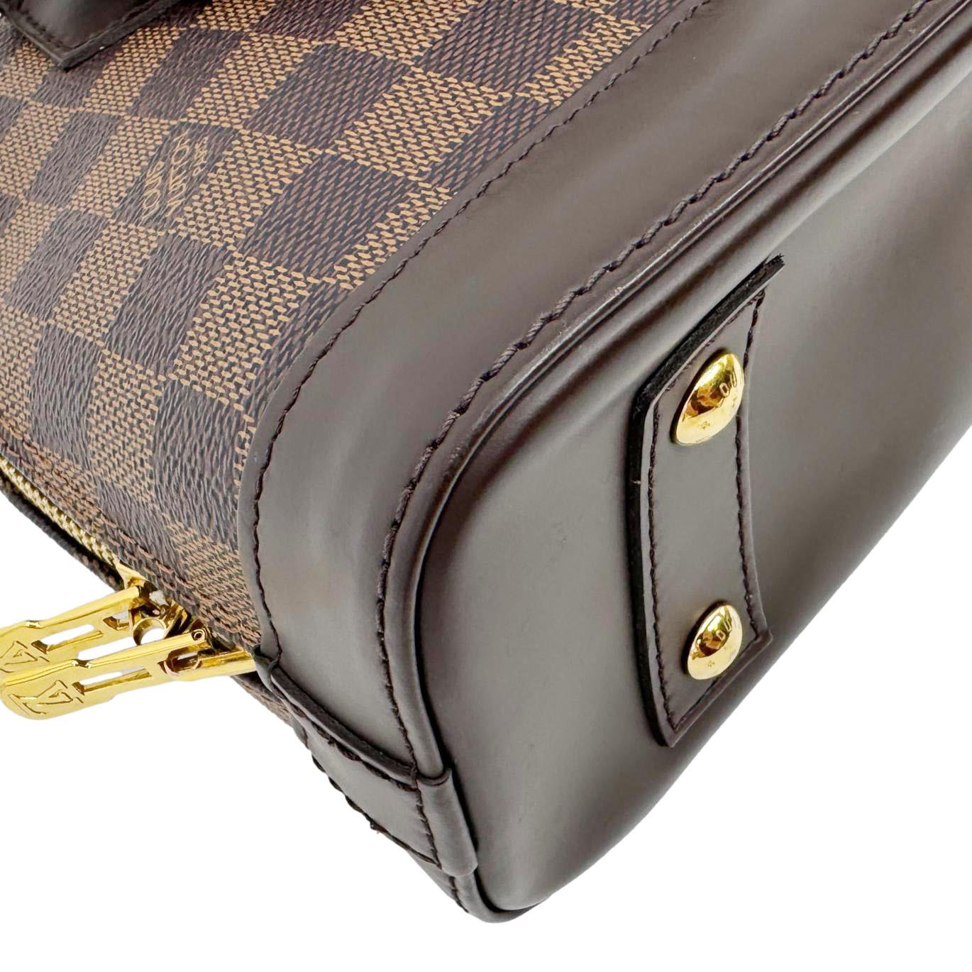 LOUIS VUITTON Alma BB Damier Ebene Satchel Shoulder Bag Brown