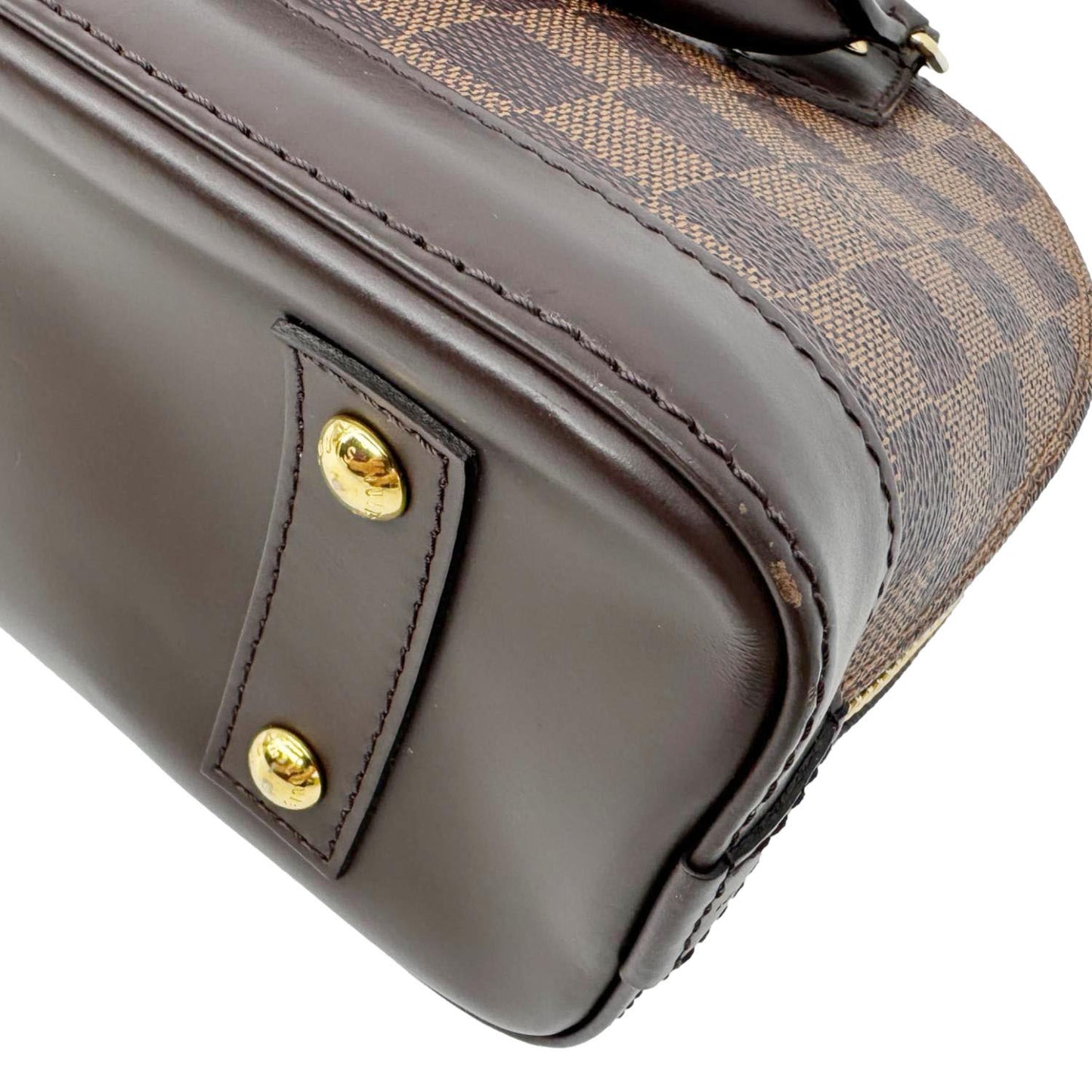 LOUIS VUITTON Alma BB Damier Ebene Satchel Shoulder Bag Brown