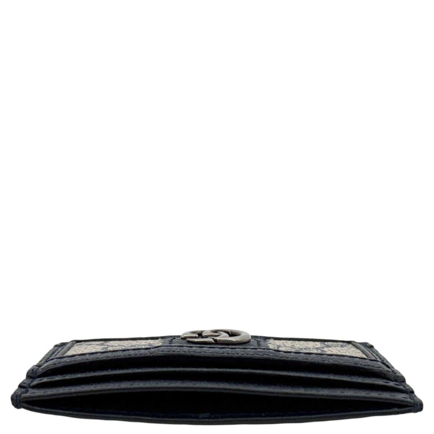 GUCCI Ophidia GG Canvas Card Case Navy Blue 523159