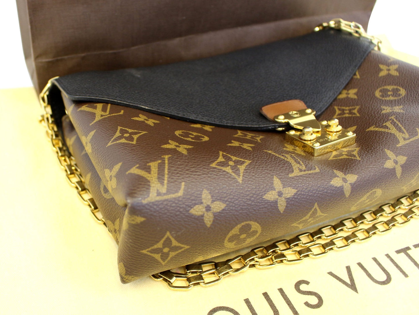 LOUIS VUITTON Monogram Canvas Pallas Chain Crossbody Bag