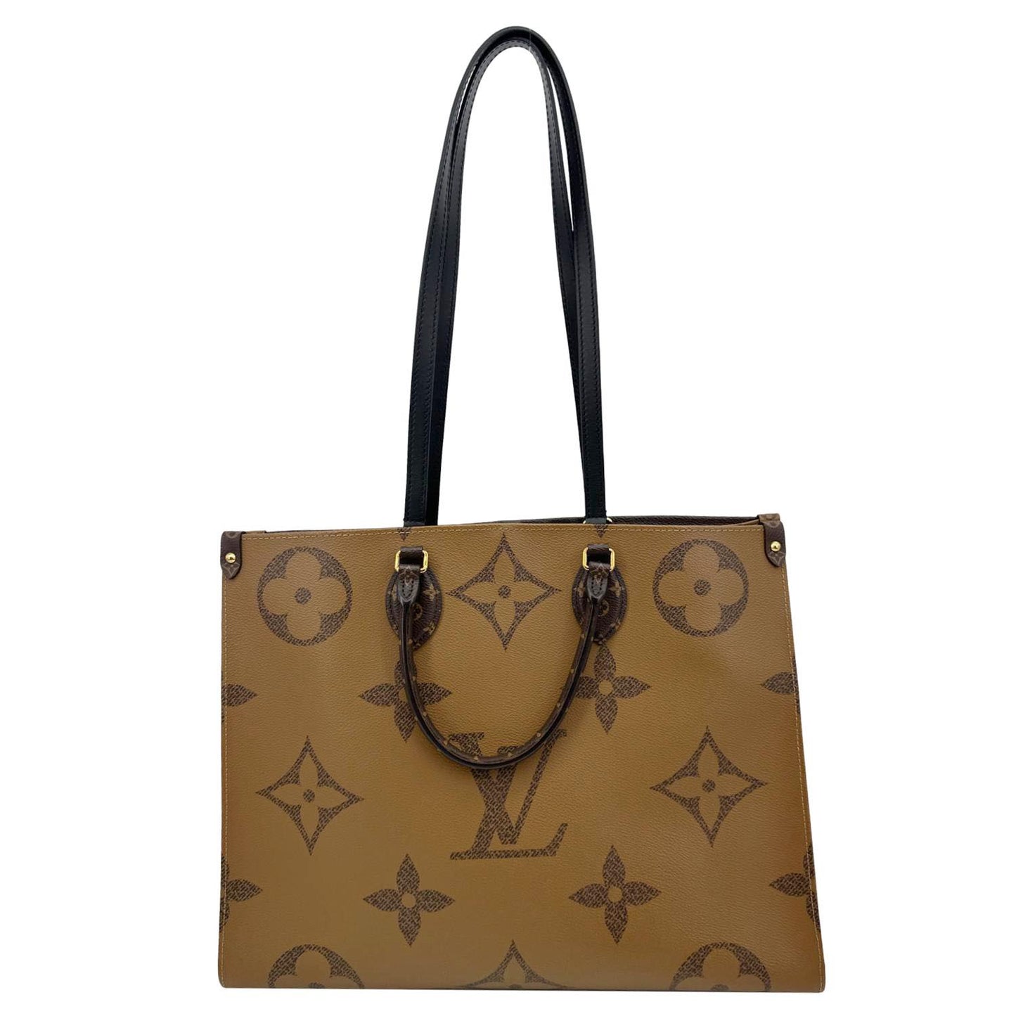 LOUIS VUITTON Onthego GM Giant Monogram Reverse Canvas Tote Bag Brown
