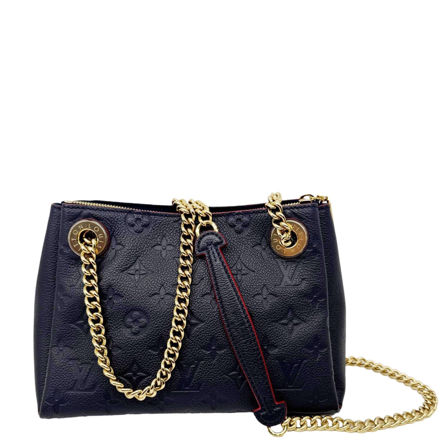 LOUIS VUITTON Surene BB Empreinte Leather Shoulder Bag Navy Blue
