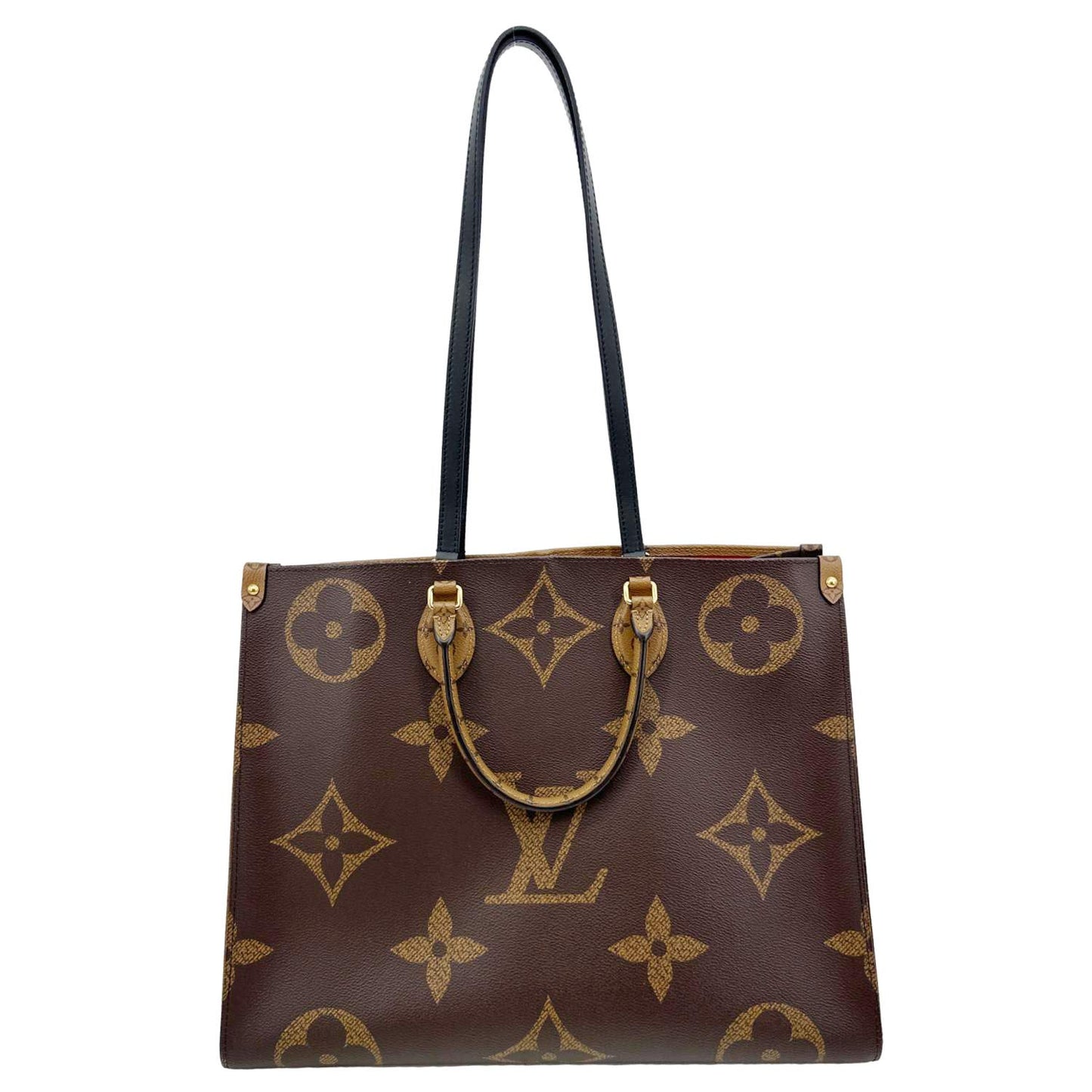 LOUIS VUITTON Onthego GM Giant Monogram Reverse Canvas Tote Bag Brown