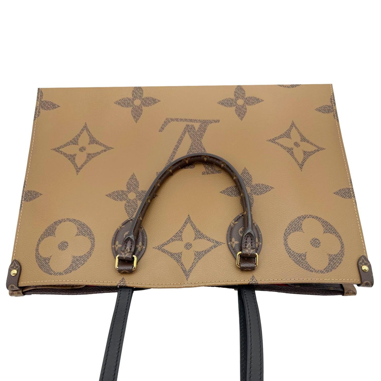 LOUIS VUITTON Onthego GM Giant Monogram Reverse Canvas Tote Bag Brown
