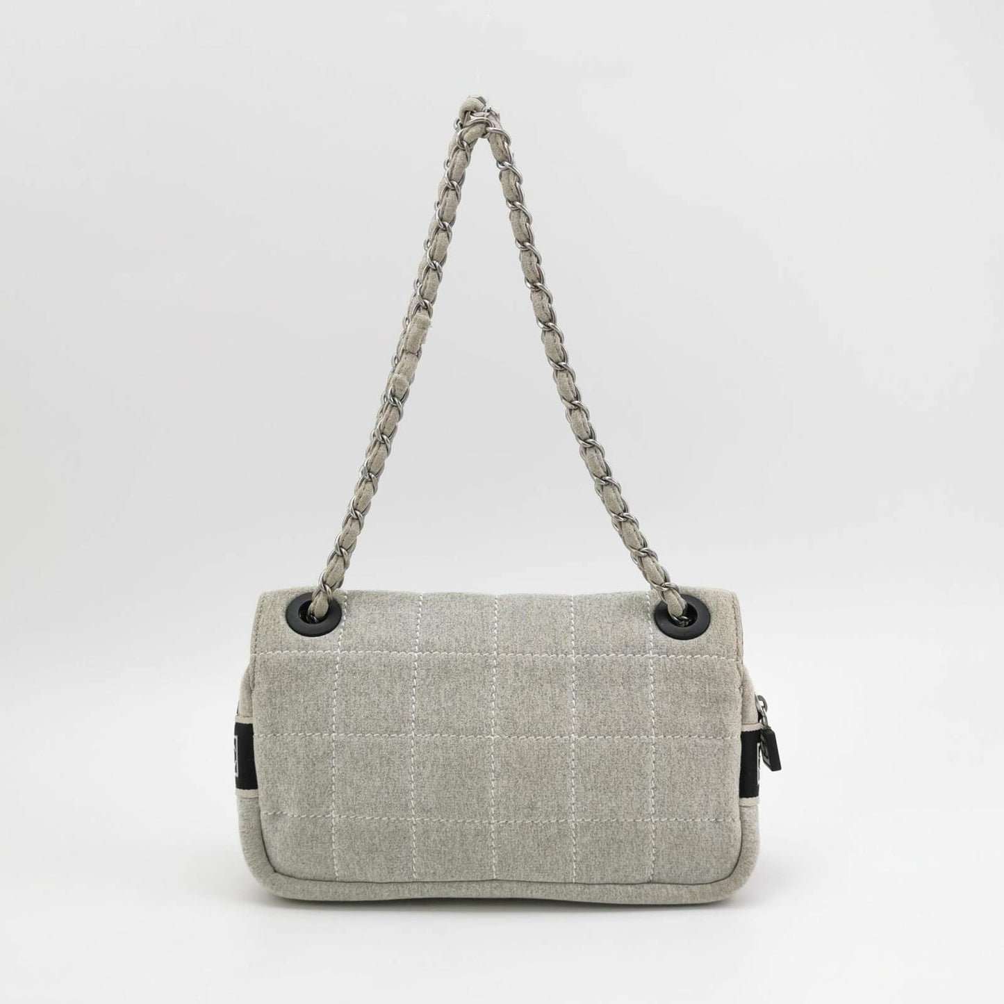 Chanel Classic Flap 2005 Medium Grey Cloth