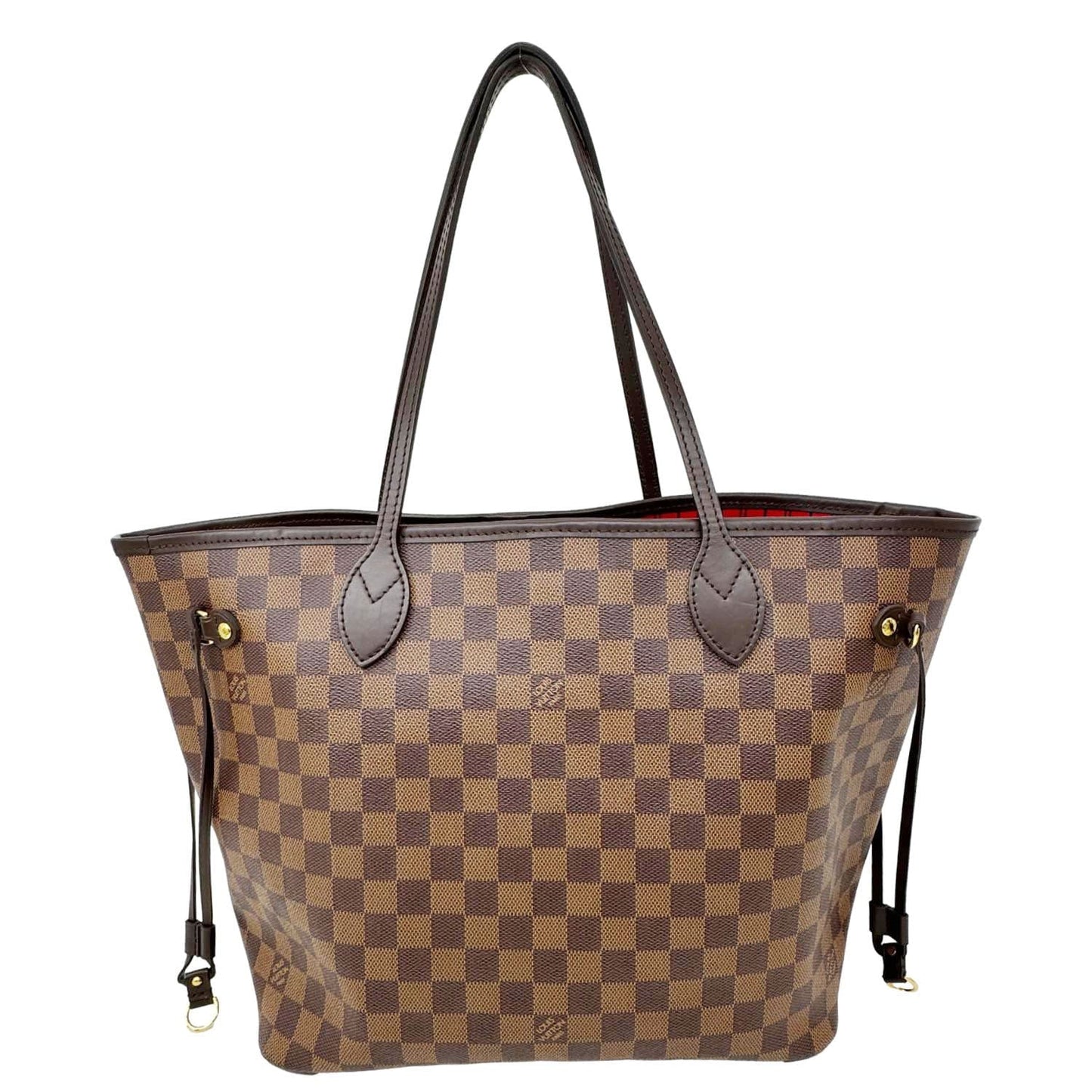 LOUIS VUITTON Neverfull MM Damier Ebene Shoulder Bag Brown
