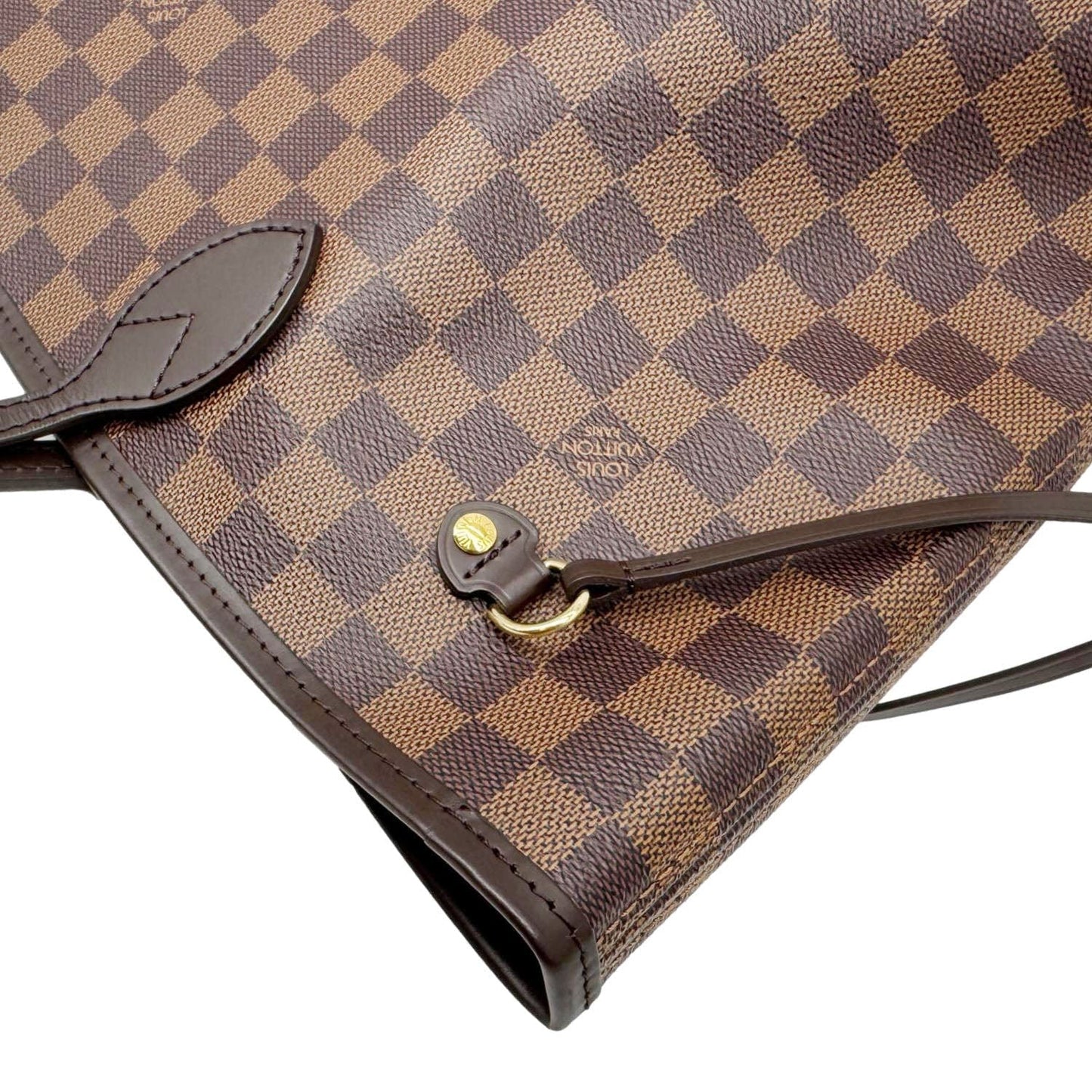 LOUIS VUITTON Neverfull MM Damier Ebene Shoulder Bag Brown