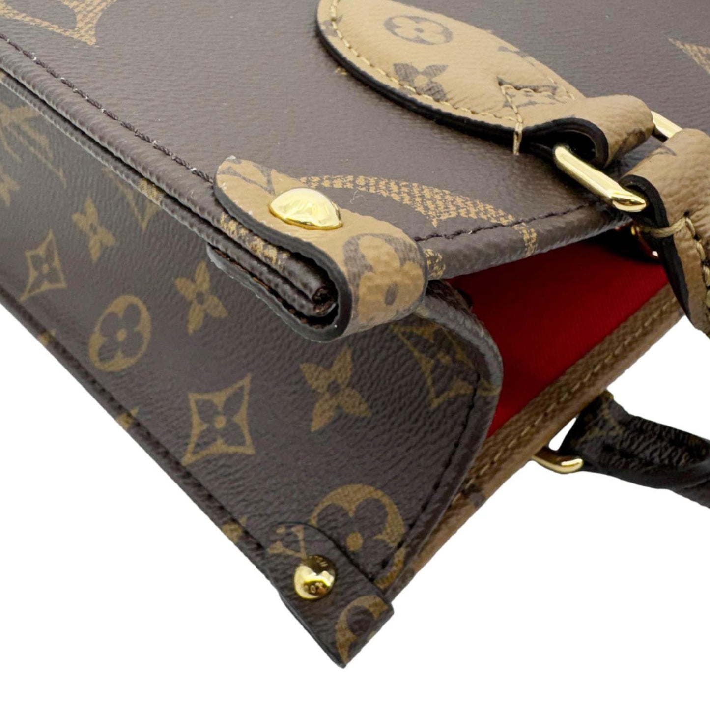 LOUIS VUITTON Onthego PM Giant Monogram Reverse Canvas Shoulder Bag Brown