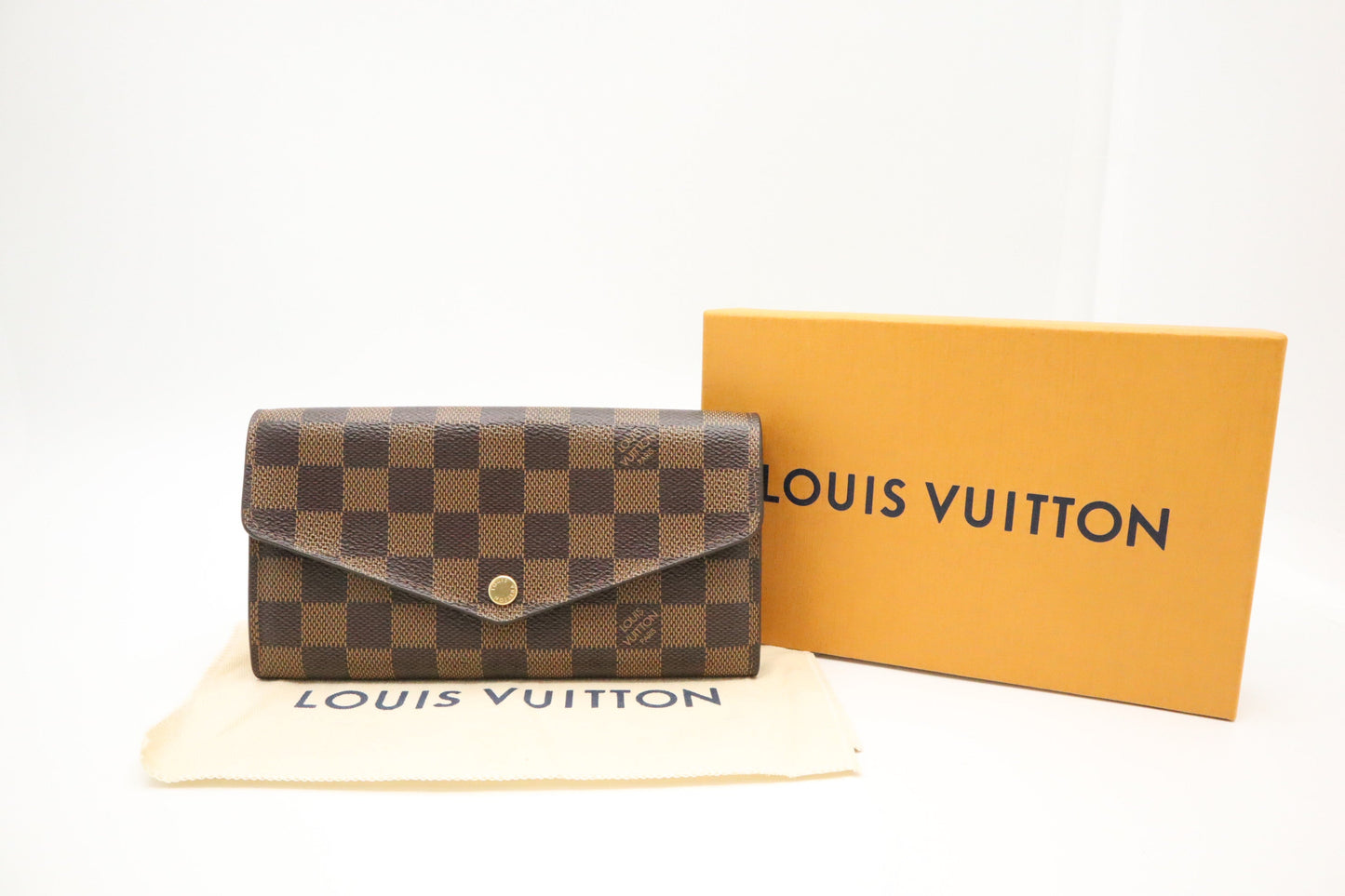 Louis Vuitton Sarah Wallet in Damier Ebene Canvas