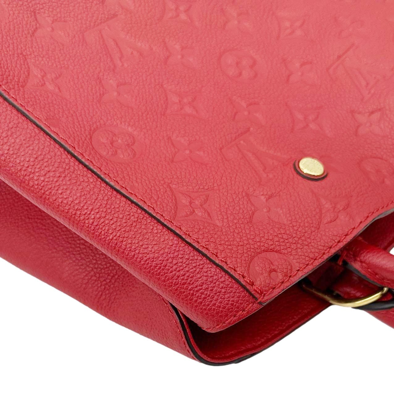 LOUIS VUITTON Montaigne MM Monogram Empreinte Shoulder Bag Red
