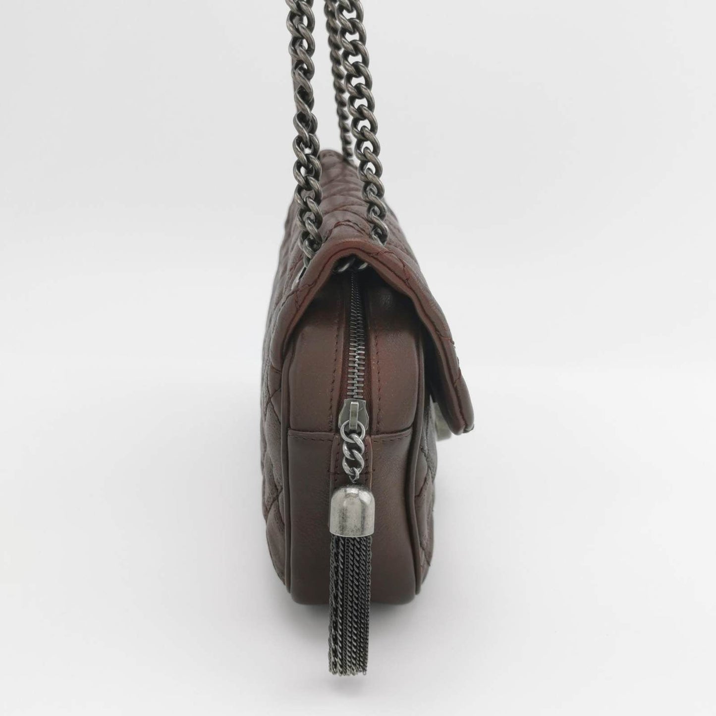 Chanel 2013 Paris-Edinburgh Medium Burgundy Flap Shoulder Bag